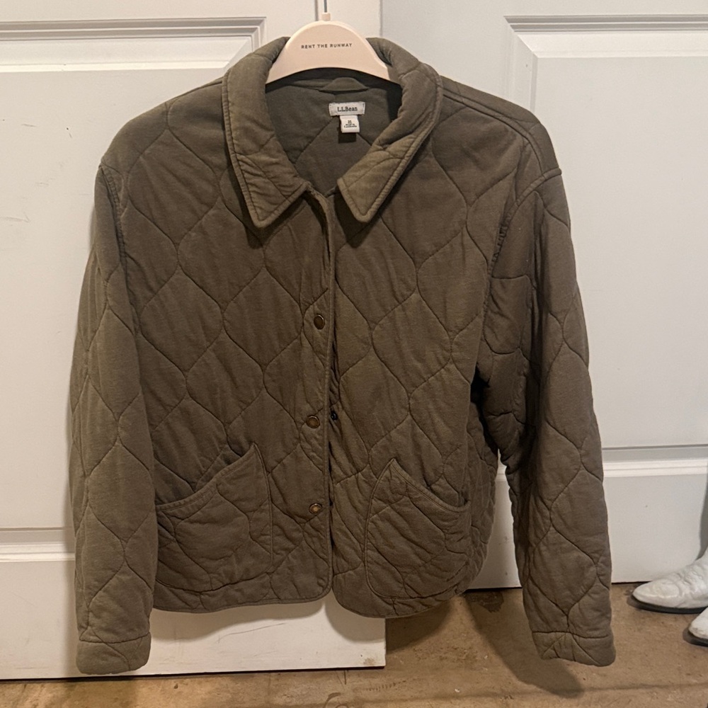 J. Crew green quilted jacket